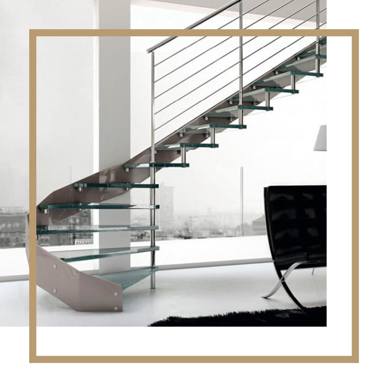 progettazione, realizzazione, vendita scale in vetro
